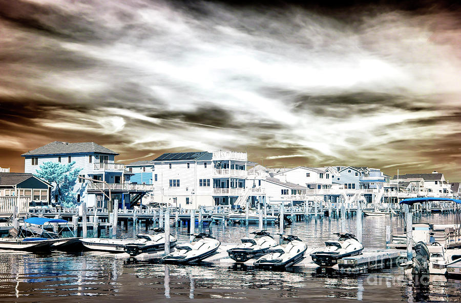 Morning Jet Skis Infrared at Long Beach Island Photograph by John Rizzuto