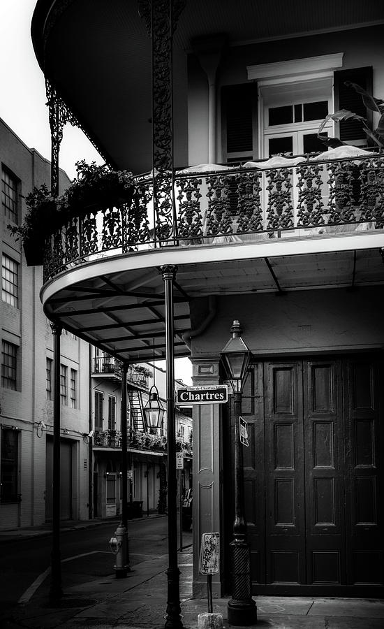 New Orleans Photograph - Morning Light In The French Quarter In Black and White by Greg and Chrystal Mimbs