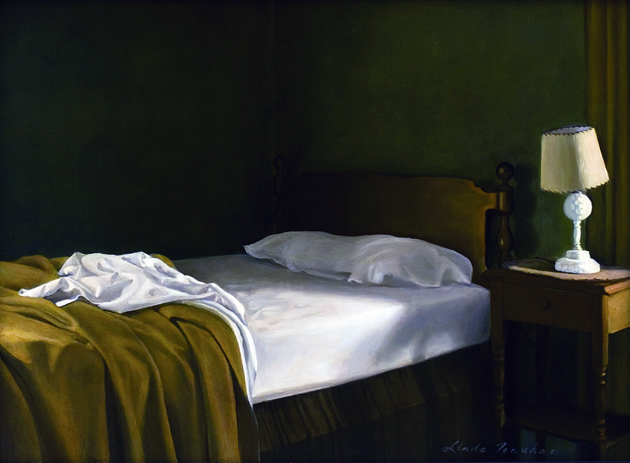 Bed Painting - Morning Light by Linda Tenukas