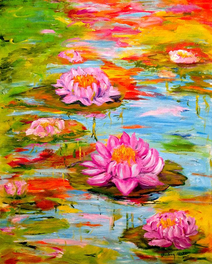 Flower Painting - Morning Light on the Lily Pond by Barbara Pirkle