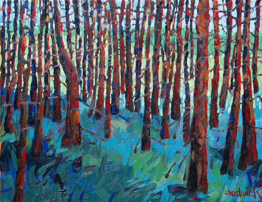 Morning Light Piney Woods Painting by Phil Chadwick