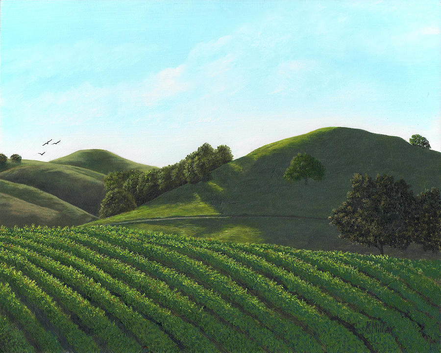 Morning Light Sonoma Valley Painting by Kathie Miller