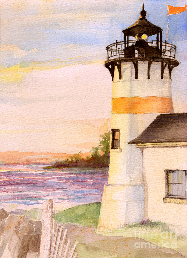 Morning, Lighthouse Painting by Nancy Watson