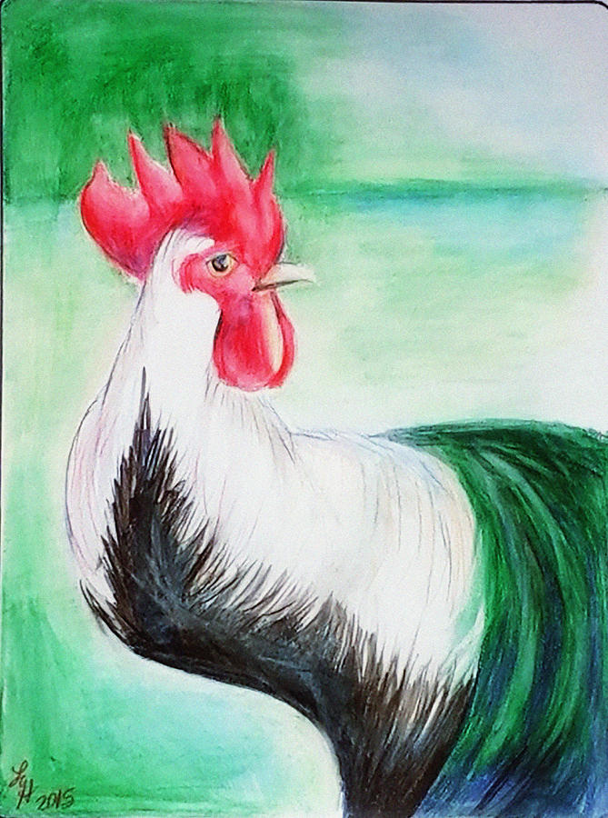 Chicken Painting - Morning by Loretta Nash