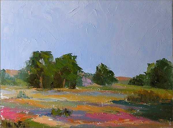 Soft Warm Colors Painting - Morning Meadow by Don Barnes Soft Warm Colors Painting - Morning Meadow by Don Barnes