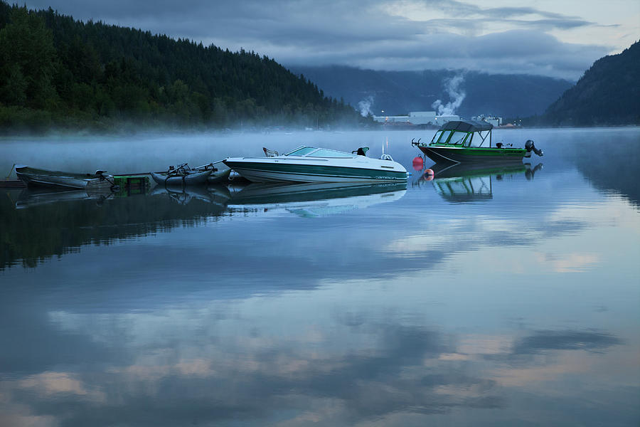 Morning Mist Adams Lake Photograph by Theresa Tahara