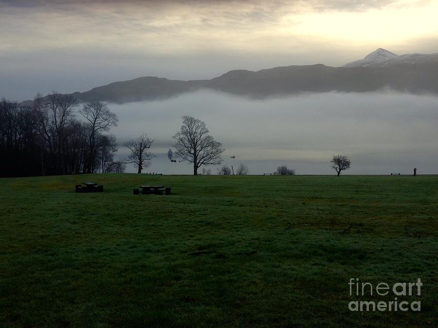 Morning Mist at Loch Lomond 3 Photograph by Joan-Violet Stretch