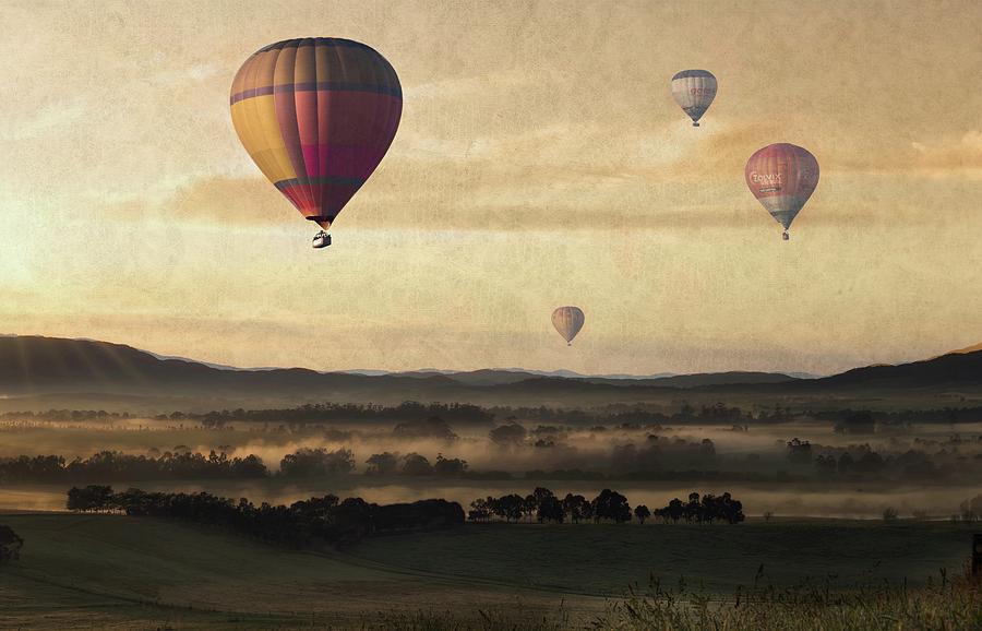 Morning Mist Balloon Ride Photograph by Movie Poster Prints