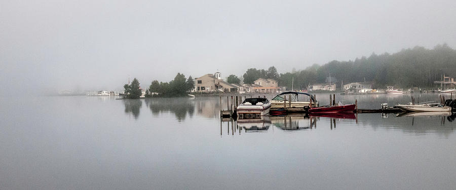 Morning Mist on the Lake Panorama Photograph by Phyllis Taylor