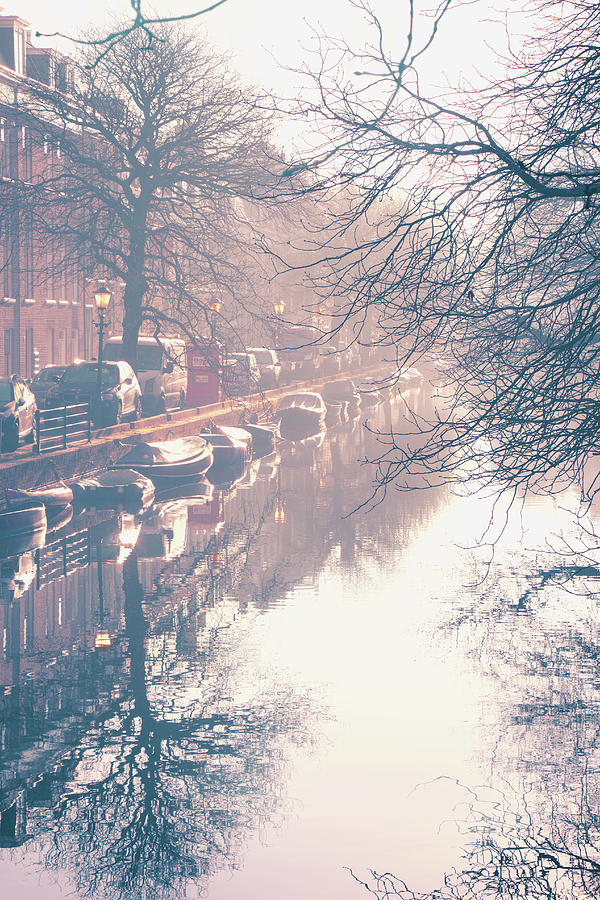 Boat Photograph - Morning On A Canal by Iryna Goodall