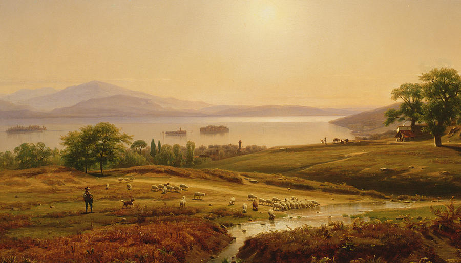 Morning on Lake Maggiore Painting by Thomas Worthington Whittredge