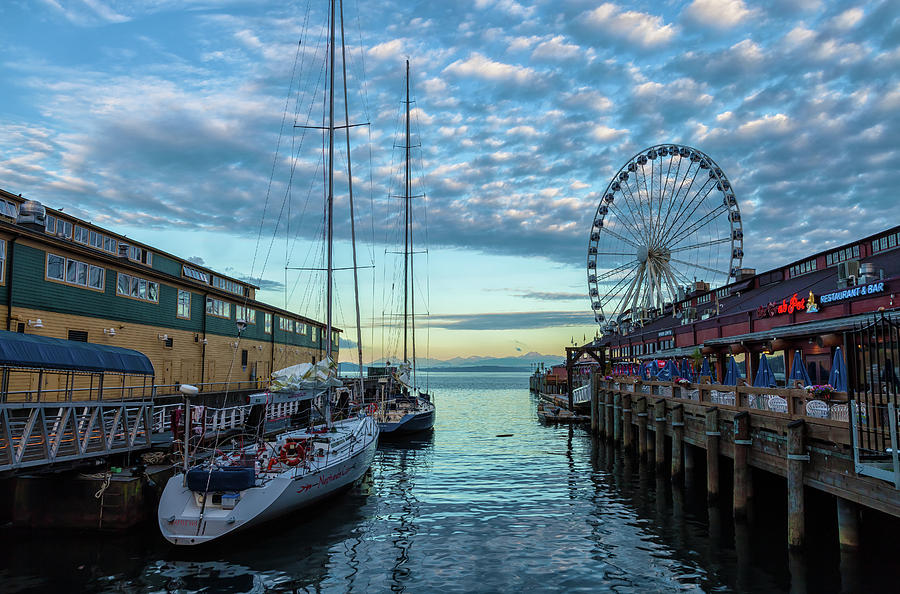Morning on Seattle Waterfront Photograph by Jonathan Nguyen