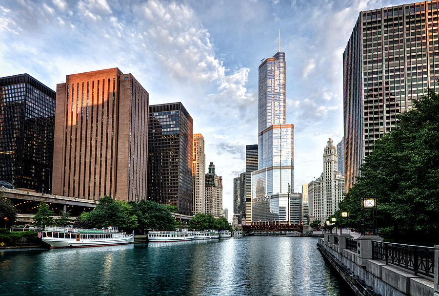 Morning on the Chicago River Photograph by Matt Hammerstein