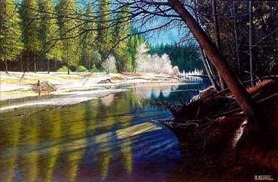 Morning On The Merced Painting by Al Feldstein Morning On The Merced Painting by Al Feldstein