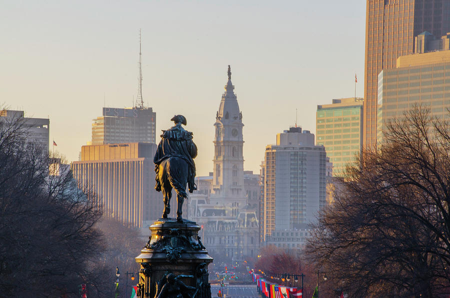 Morning on the Parkway - Philadelphia Photograph by Bill Cannon