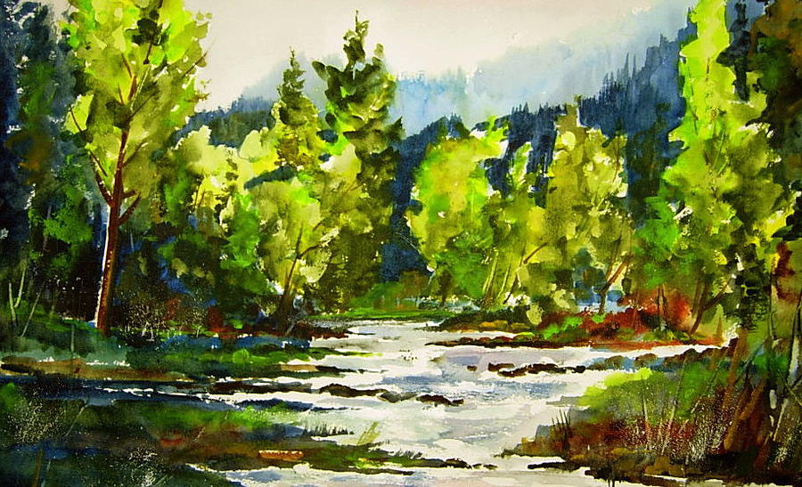 Morning on the river Painting by Wilfred McOstrich