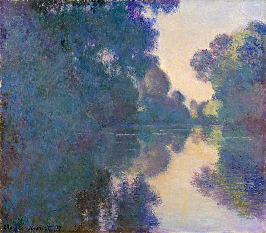 Morning on the Seine near Giverny Painting by Claude Monet