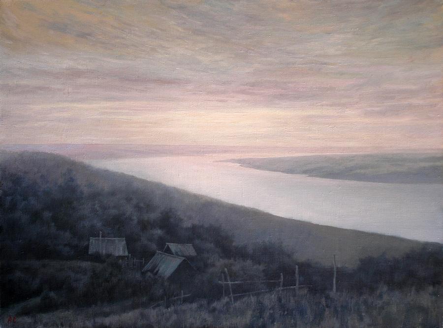 Landscape Painting - Morning on the Volga by Andrey Soldatenko