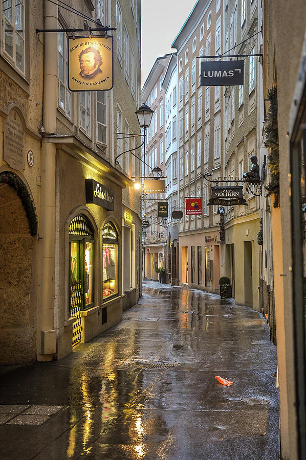 City Photograph - Morning Rain in Salzburg by Andrew Wilson