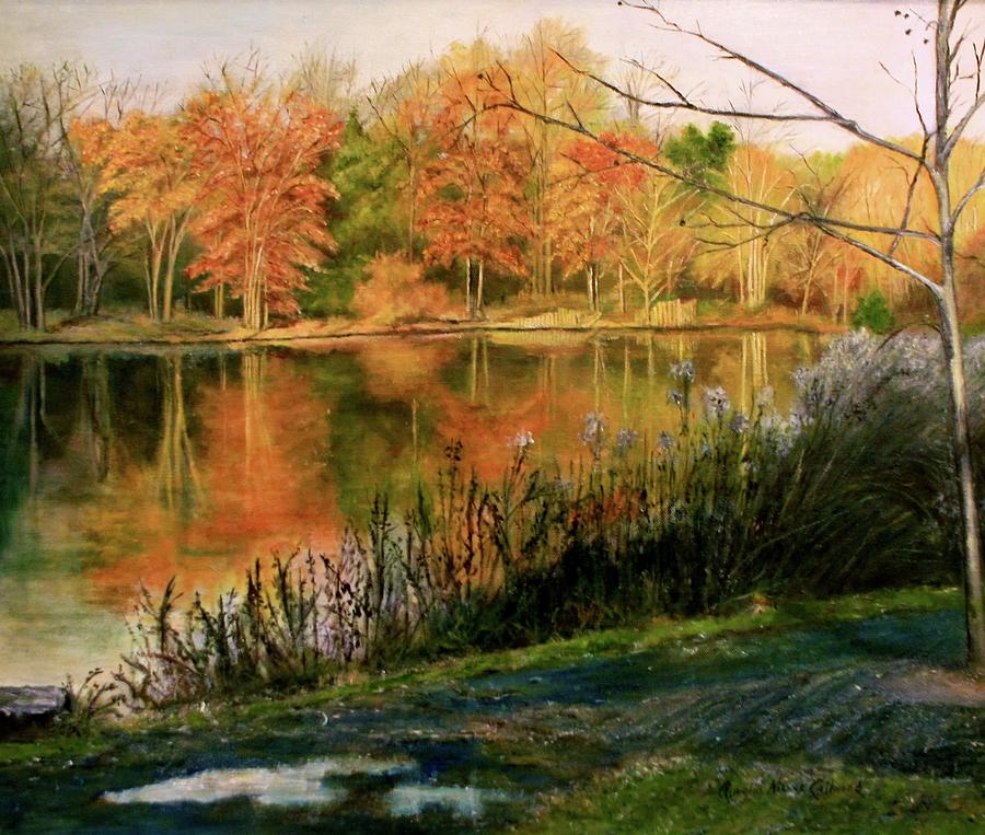 Tree Painting - Morning Reflections by Aurelia Nieves-Callwood
