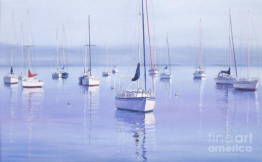 Sailboats Painting - Morning Reflections by Karol Wyckoff
