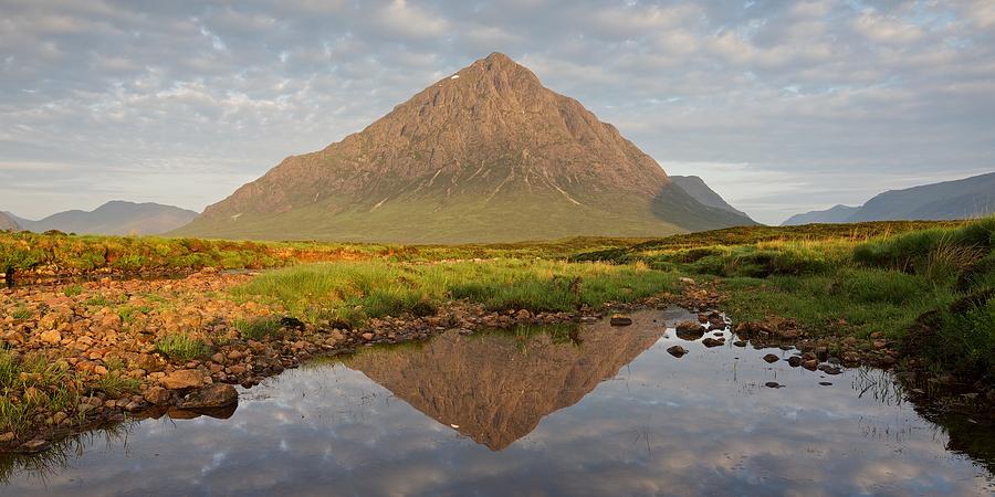 Morning reflections of Buachaille Etive Mor Photograph by Stephen Taylor