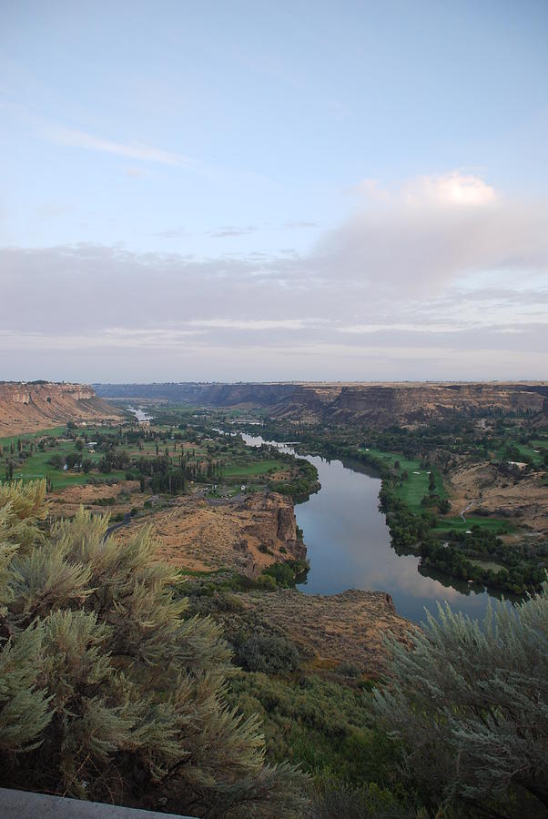 Twin Falls Photograph - Morning Reflections on Snake River by Mary Griffin