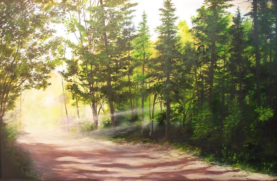 Morning road Painting by Ken Ahlering