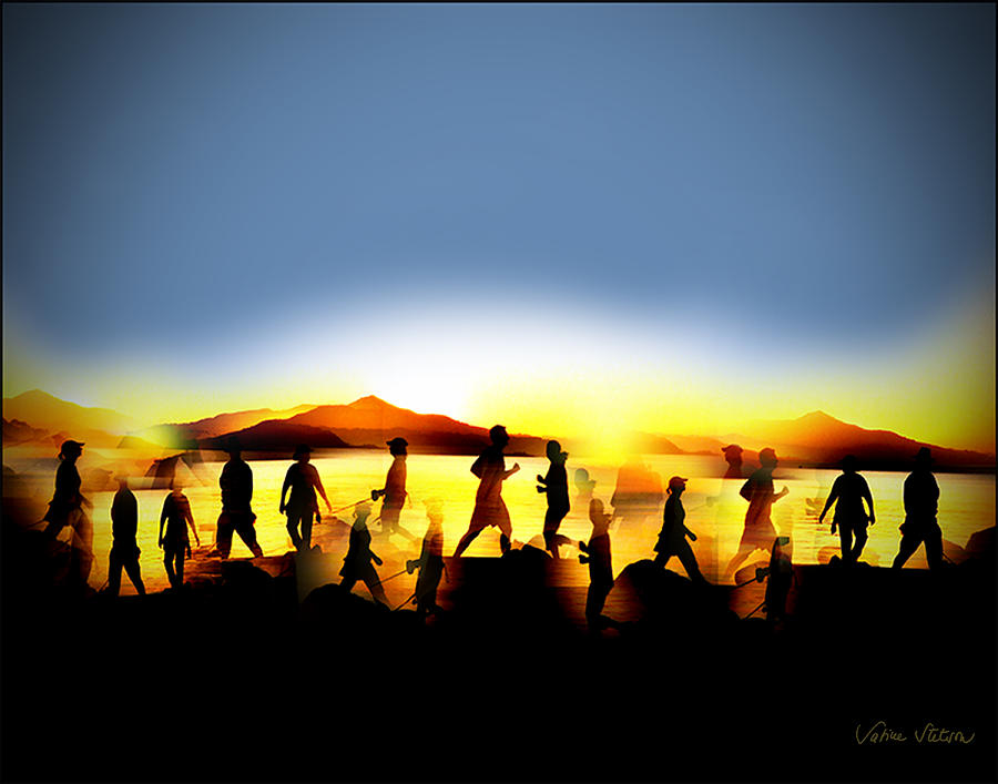 Jogging Digital Art - Morning Routine by Sabine Stetson Jogging Digital Art - Morning Routine by Sabine Stetson