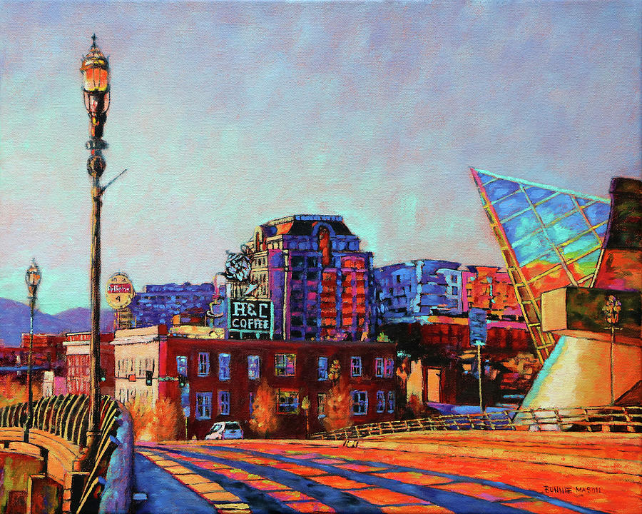 Morning Rush - the corner of Salem Avenue and Williamson Road in Roanoke Virginia Painting by Bonnie Mason