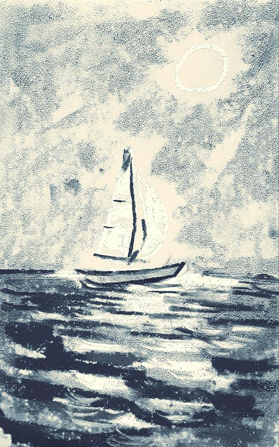 Morning sailboat  Drawing by Hae Kim