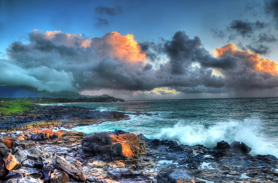 Morning Storm Poipu Kauai Photograph by Lawrence Knutsson