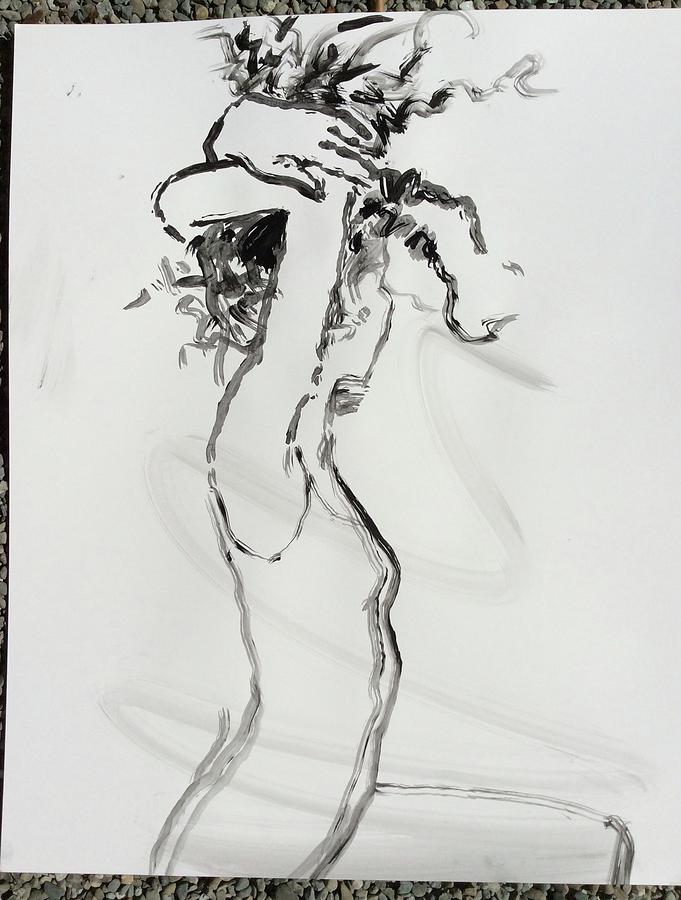 Nude Drawing - Morning Stretch by Elizabeth Parashis
