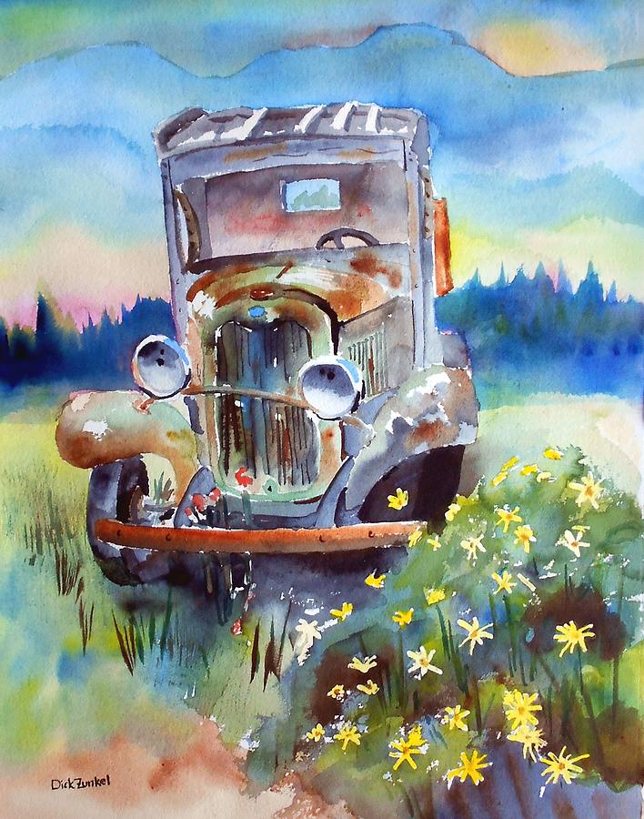 Barn Find Painting - Morning Stretch by Richard Zunkel Barn Find Painting - Morning Stretch by Richard Zunkel