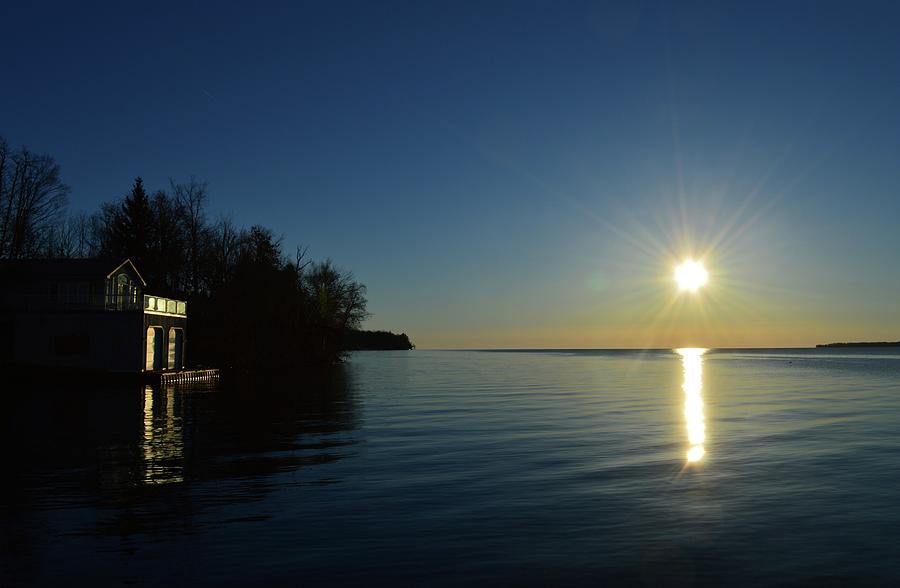 Morning Sun On A Boathouse At Shanty Bay  Photograph by Lyle Crump