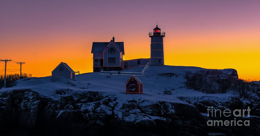 Morning Sunrise at Cape Neddick/Nubble Light. Photograph by New England Photography