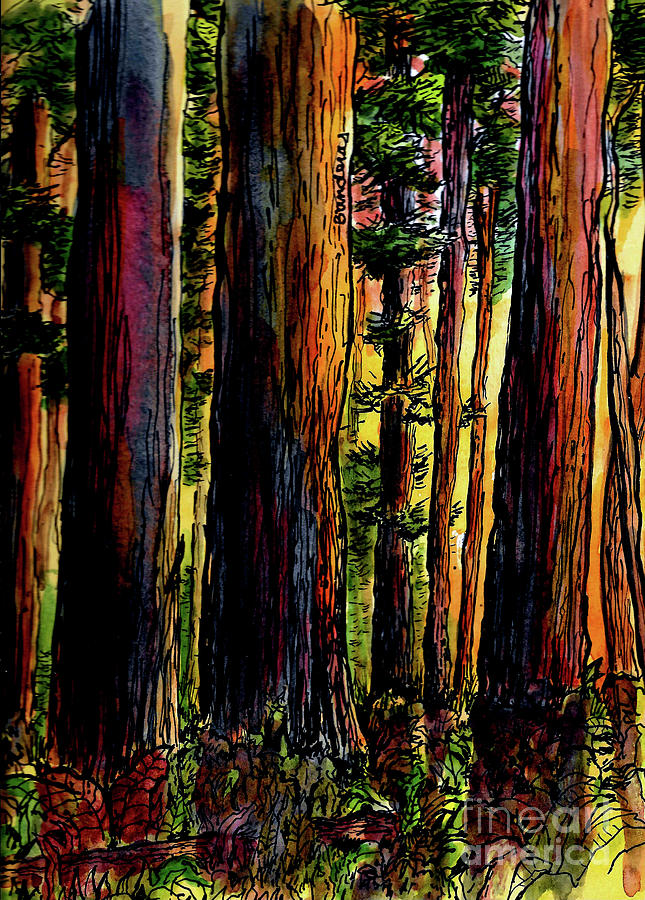 Morning Trees Painting by Terry Banderas