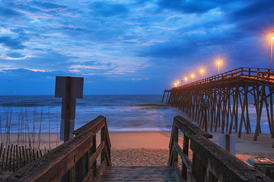 Morning Twilight at the Kure Beach Pier Photograph by Nick Noble