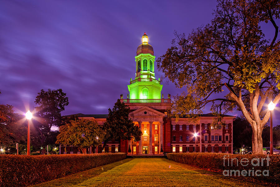 Morning Twilight Shot Of Pat Neff Hall At Baylor University - Waco Central Texas Photograph