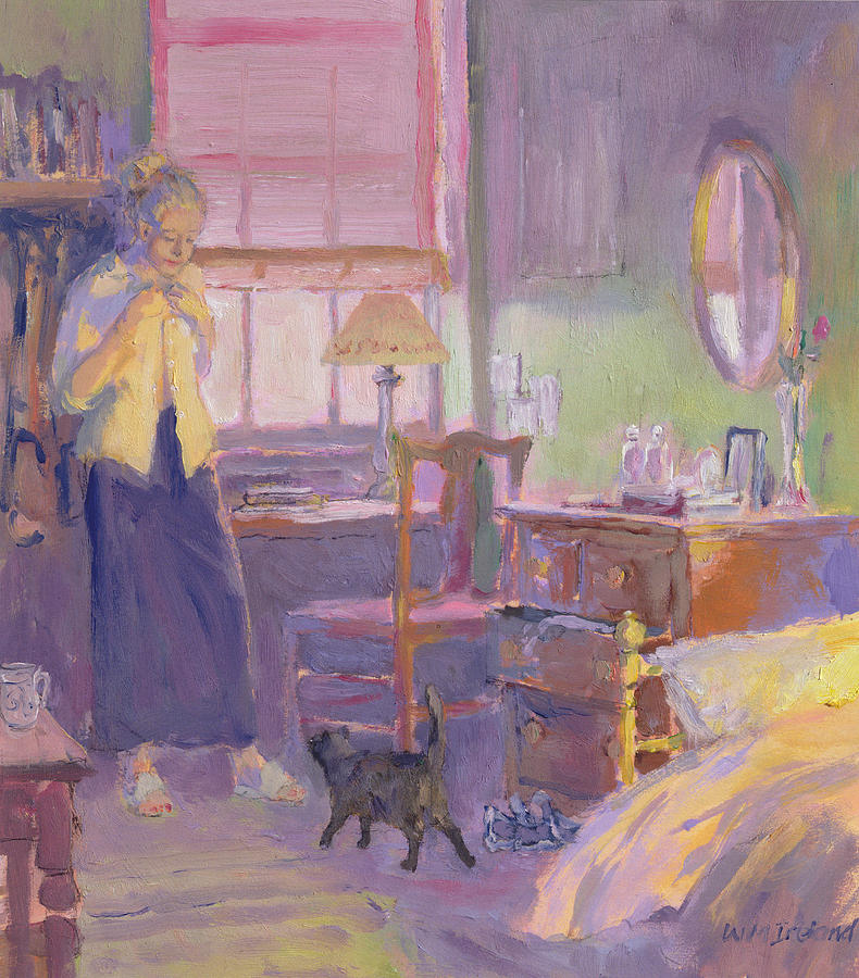 Cat Painting - Morning Visitor by William Ireland