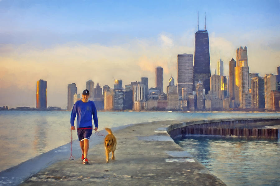 Morning Walk - 1 - Pier - North Avenue Beach  - Chicago Photograph by Nikolyn McDonald