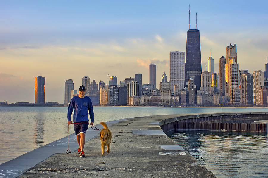 Morning Walk 2 - North Avenue Beach - Pier - Chicago Photograph by Nikolyn McDonald