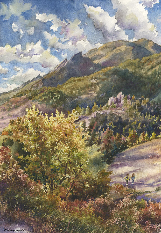 Morning Walk at Mount Sanitas Painting by Anne Gifford
