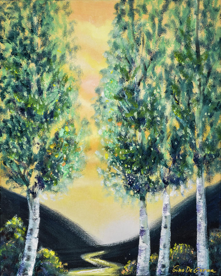 Tree Painting - Morning Walk by Gina De Gorna