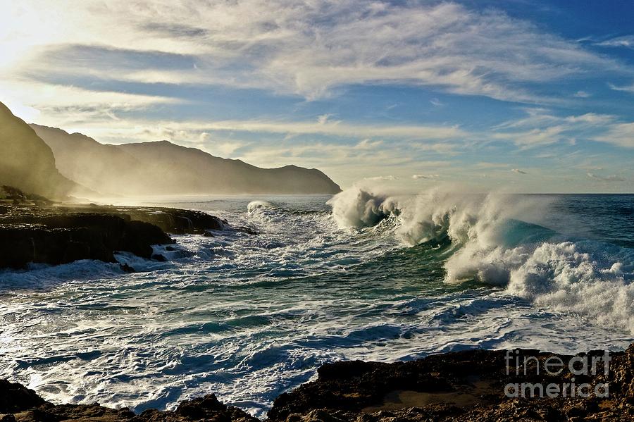 Morning Waves at Kaena Photograph by Craig Wood