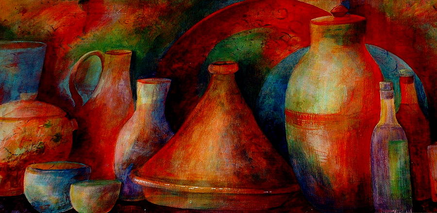 Moroccan Kitchenware Painting by Patricia Rachidi