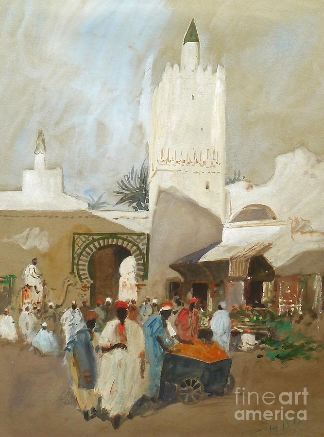 Town Painting - Moroccan Souk by MotionAge Designs