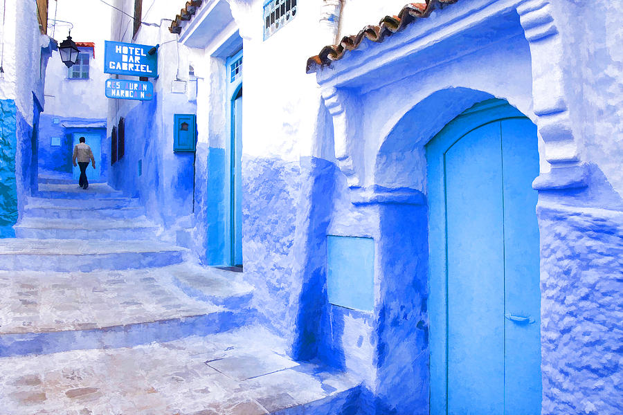 Morocco Blue City Photograph by Dennis Cox