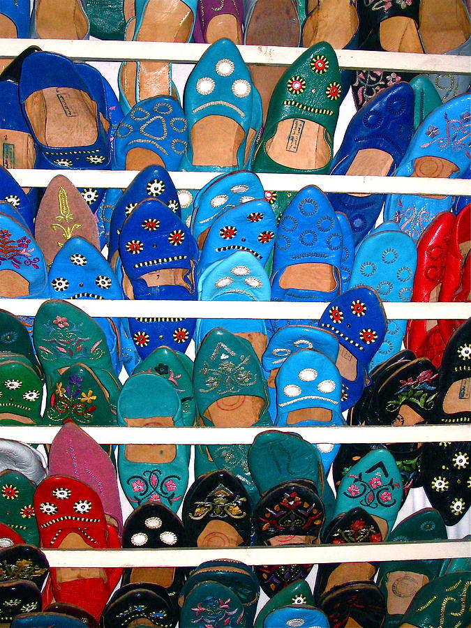 Morocco Marrakesh Market Slippers Photograph by Yvonne Ayoub