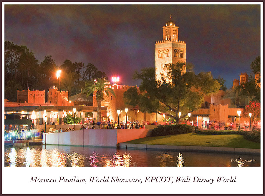 Morocco Pavilion at Night, EPCOT, Walt Disney World Photograph by A Macarthur Gurmankin